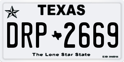 TX license plate DRP2669