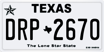 TX license plate DRP2670
