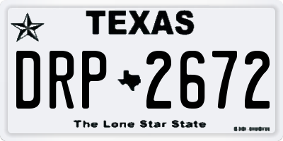 TX license plate DRP2672