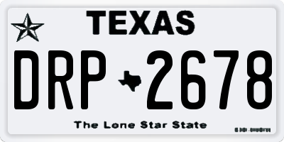 TX license plate DRP2678