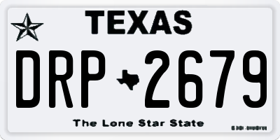 TX license plate DRP2679