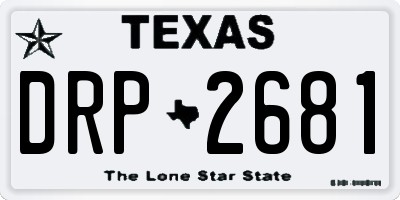 TX license plate DRP2681