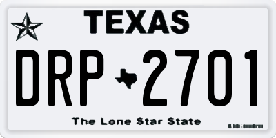 TX license plate DRP2701