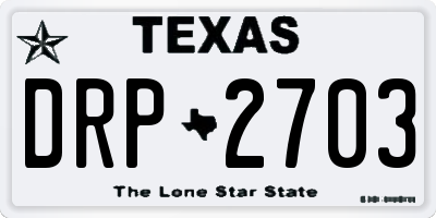 TX license plate DRP2703