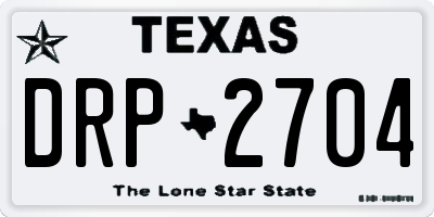 TX license plate DRP2704