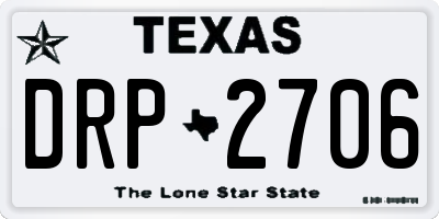 TX license plate DRP2706
