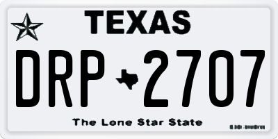 TX license plate DRP2707
