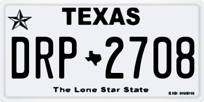 TX license plate DRP2708