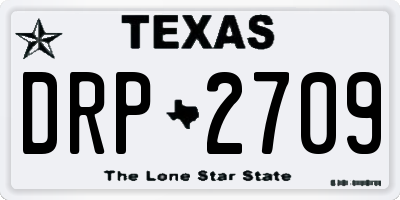 TX license plate DRP2709
