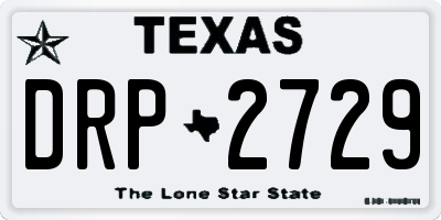 TX license plate DRP2729