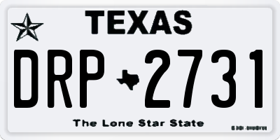 TX license plate DRP2731