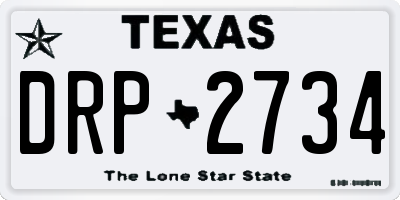 TX license plate DRP2734