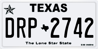 TX license plate DRP2742