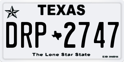 TX license plate DRP2747