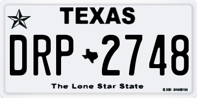 TX license plate DRP2748
