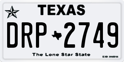 TX license plate DRP2749