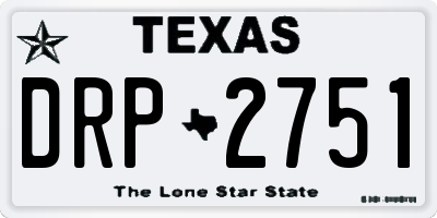 TX license plate DRP2751