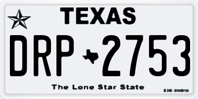 TX license plate DRP2753