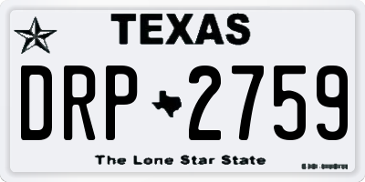 TX license plate DRP2759