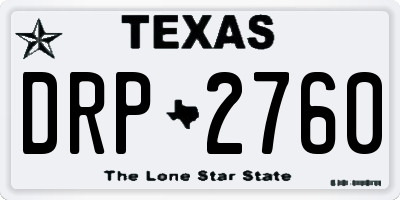 TX license plate DRP2760