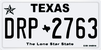 TX license plate DRP2763