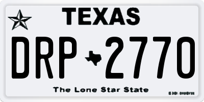 TX license plate DRP2770