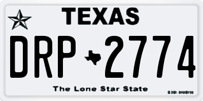 TX license plate DRP2774