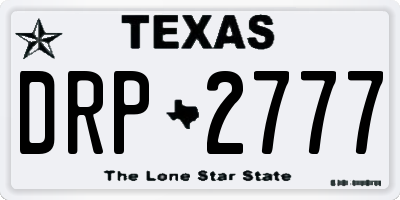 TX license plate DRP2777