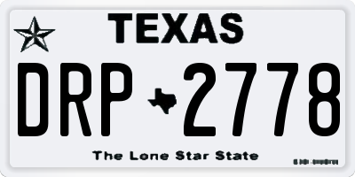 TX license plate DRP2778