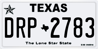 TX license plate DRP2783