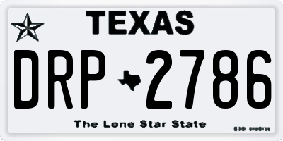 TX license plate DRP2786
