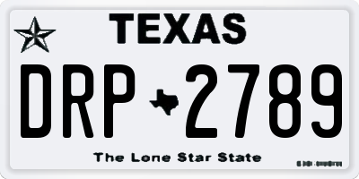 TX license plate DRP2789