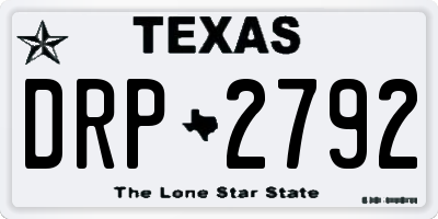 TX license plate DRP2792