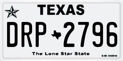 TX license plate DRP2796