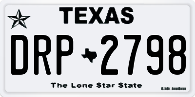 TX license plate DRP2798