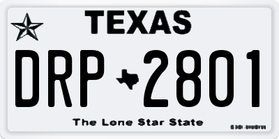 TX license plate DRP2801