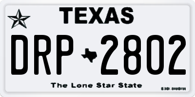 TX license plate DRP2802