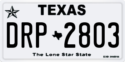 TX license plate DRP2803