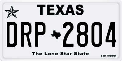 TX license plate DRP2804