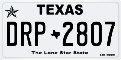 TX license plate DRP2807