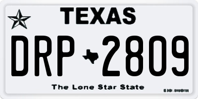TX license plate DRP2809