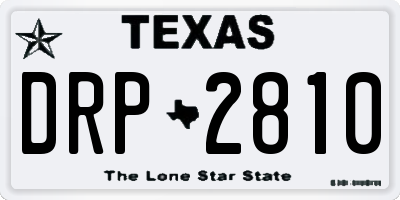 TX license plate DRP2810