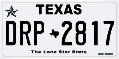 TX license plate DRP2817