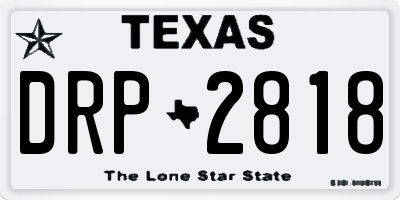 TX license plate DRP2818