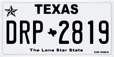 TX license plate DRP2819