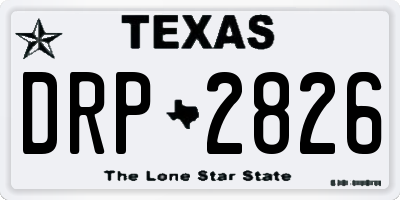 TX license plate DRP2826