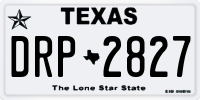 TX license plate DRP2827
