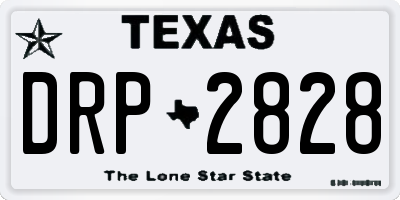 TX license plate DRP2828
