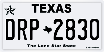 TX license plate DRP2830