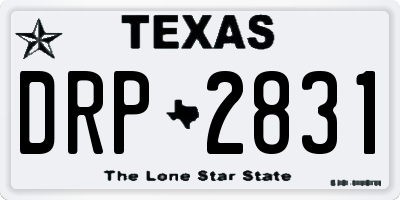 TX license plate DRP2831